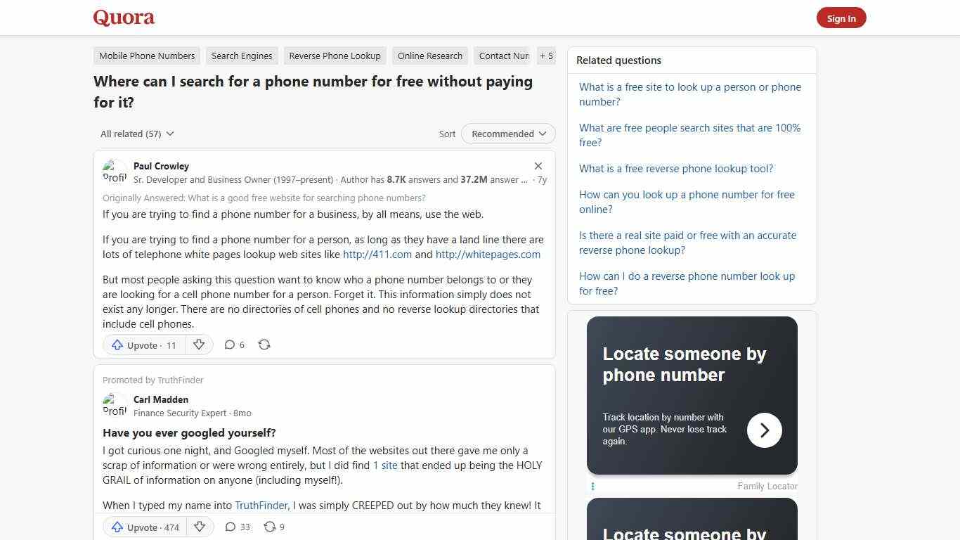 Where can I search for a phone number for free without paying for it? - Quora